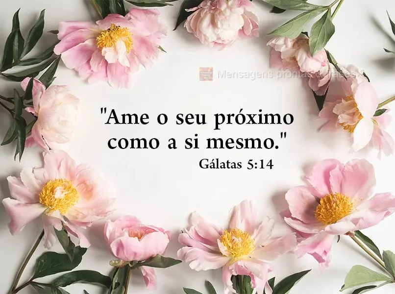 "Ame o seu próximo como a si mesmo." 
 Gálatas 5:14