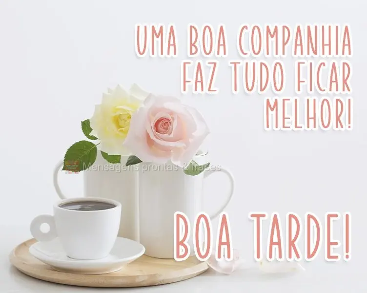 Uma boa companhia faz tudo ficar melhor! 
 Boa tarde!