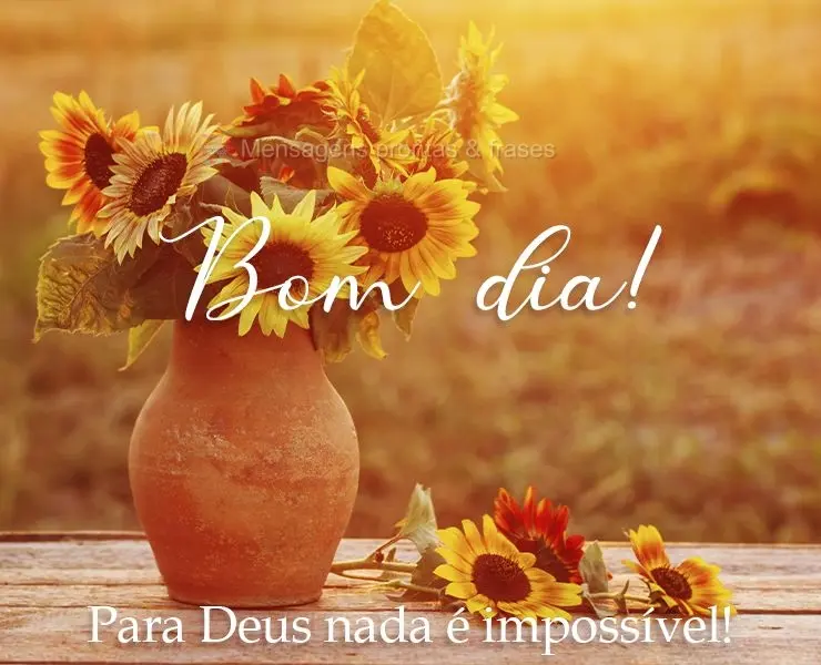 Para Deus nada é impossível! 
 Bom dia!