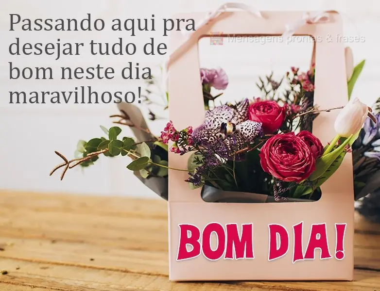 Passando aqui pra desejar tudo de bom neste dia maravilhoso! 
 Bom dia!