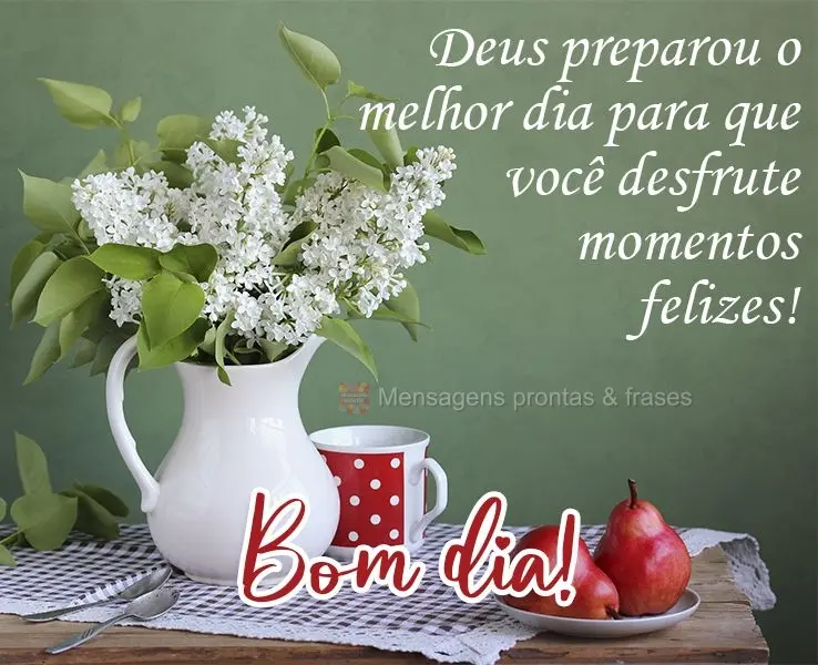Deus preparou o melhor dia para que você desfrute momentos felizes! 
 Bom dia!