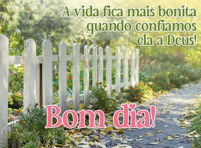 A vida fica mais bonita quando confiamos ela a Deus! Bom dia! 