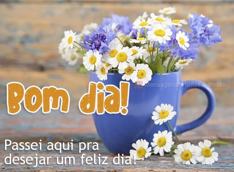 Passei aqui pra desejar um feliz dia! Bom dia! 