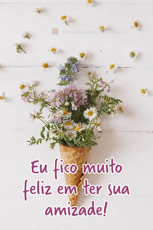 Eu fico muito feliz em ter a sua amizade!