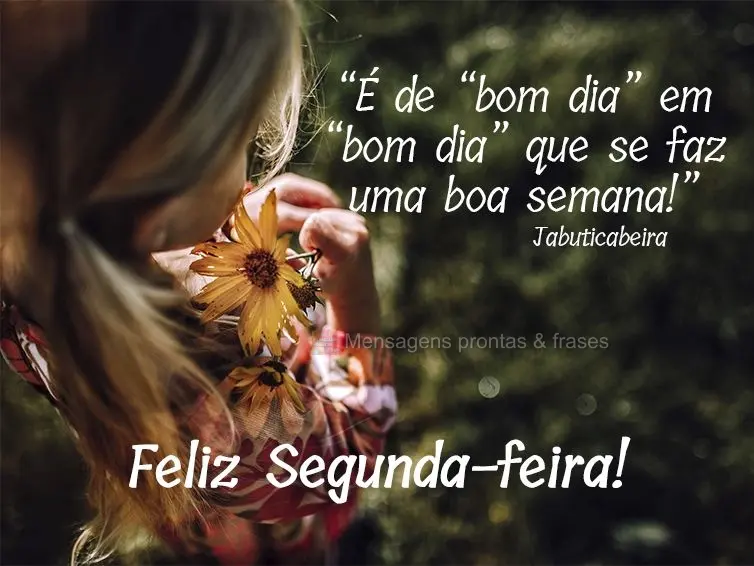 “É de “bom dia” em “bom dia” que se faz uma boa semana!” Feliz Segunda-feira! Jabuticabeira