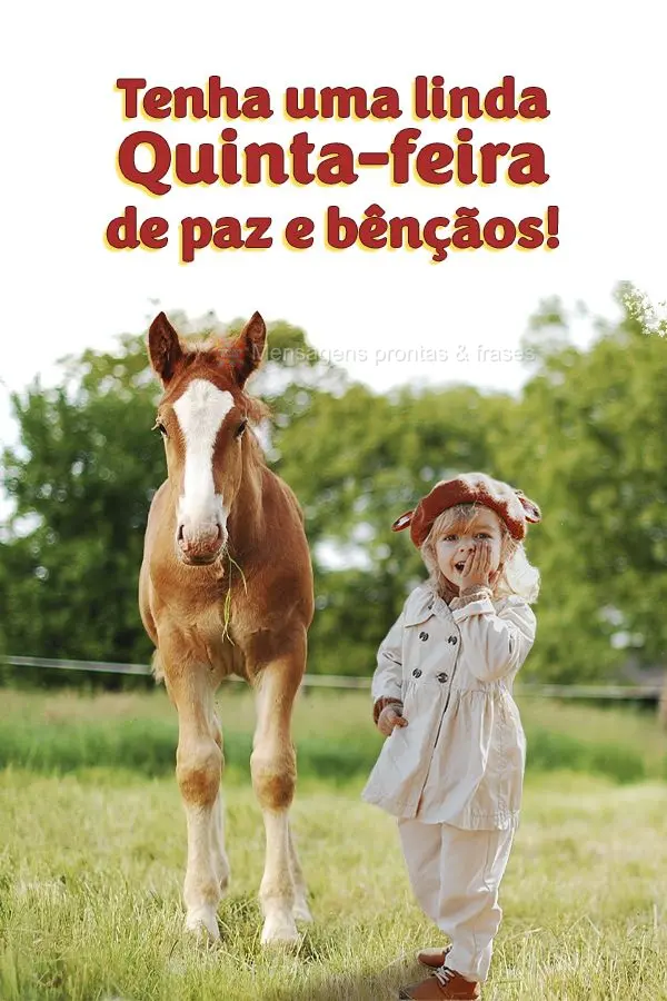 Tenha uma linda Quinta-feira de paz e bênçãos!
