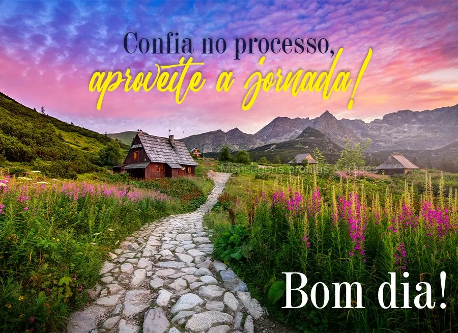 Confia no processo, aproveite a jornada! Bom dia!