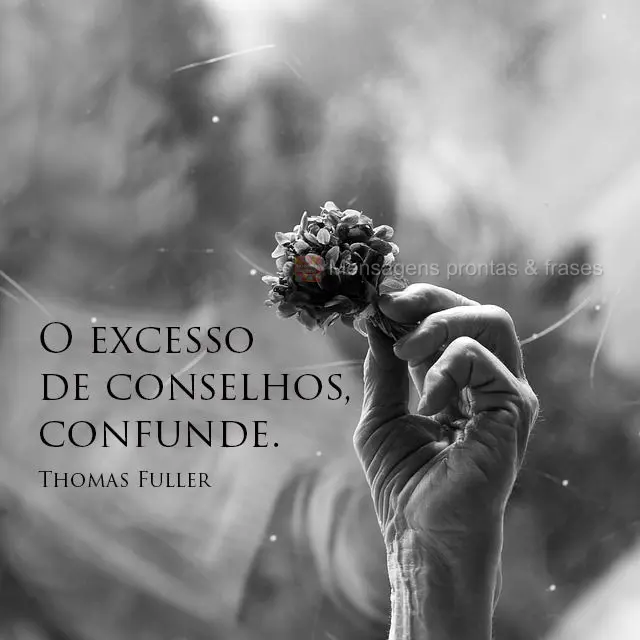 O excesso de conselhos, confunde.  Thomas Fuller