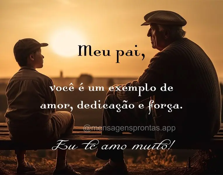 Meu pai, você é um exemplo de amor, dedicação e força.  Eu te amo muito!