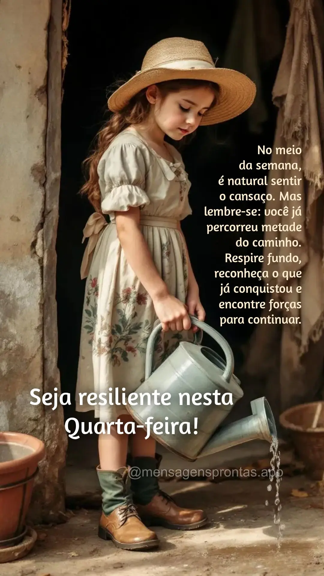 No meio 
da semana, 
é natural sentir 
o cansaço. Mas lembre-se: você já percorreu metade do caminho. Respire fundo, reconheça o que 
já conqui...