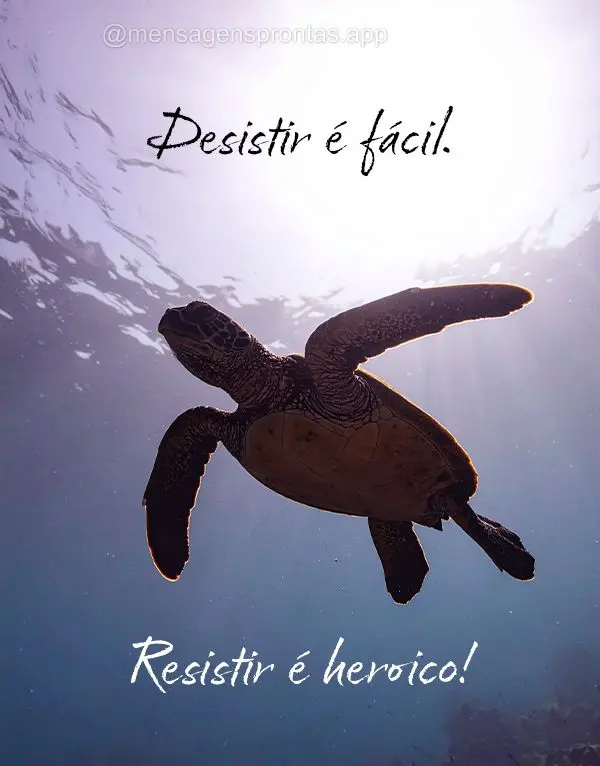 Desistir é fácil, resistir é heroico!