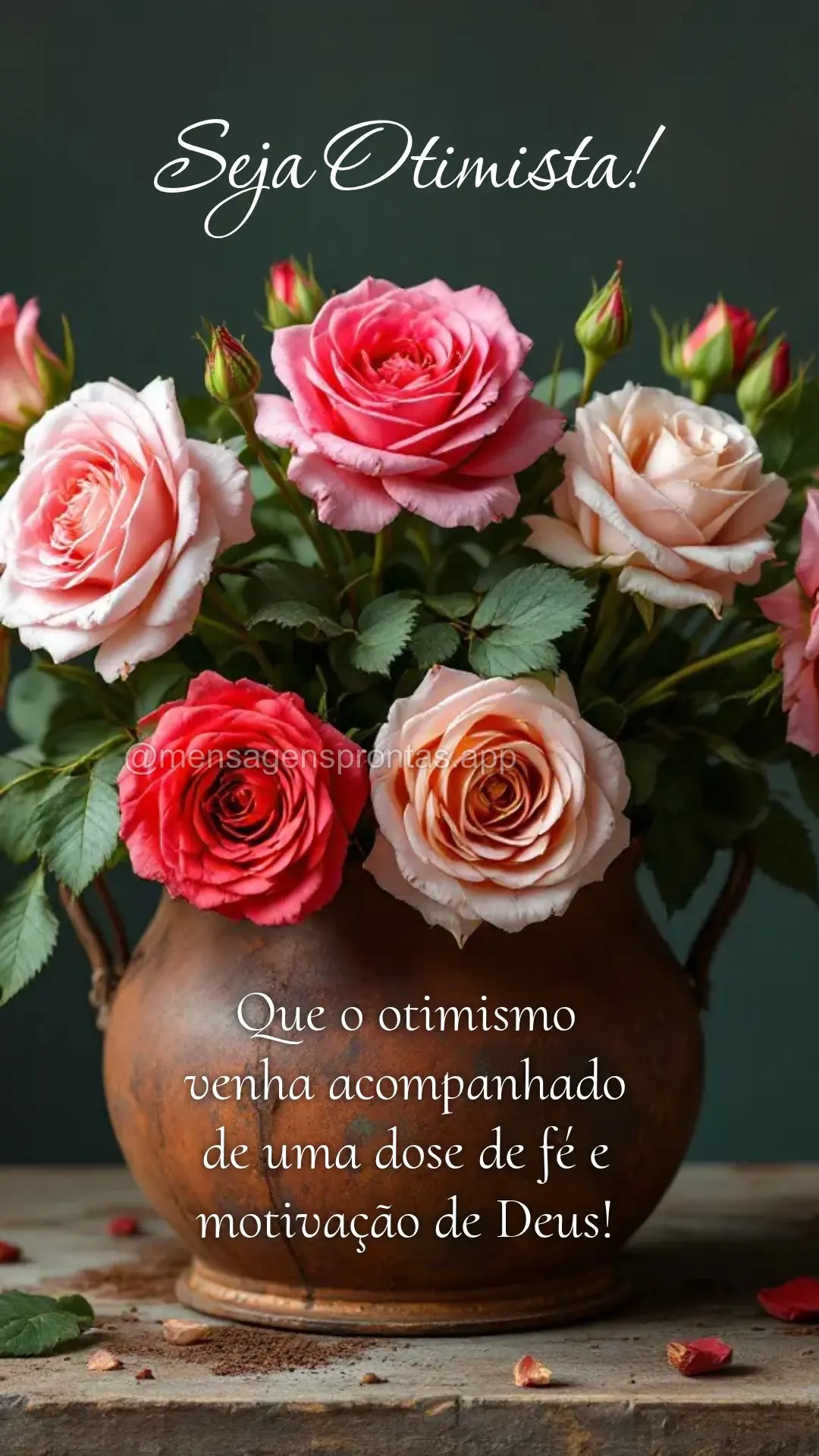 Que o otimismo venha acompanhado 
de uma dose de fé e motivação de Deus! Seja Otimista!