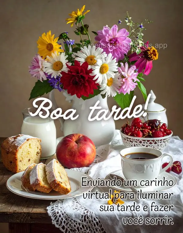 Enviando um carinho virtual para iluminar sua tarde e fazer você sorrir. Boa tarde!