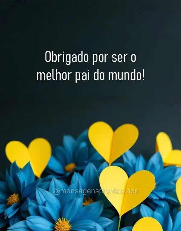 Obrigado por ser o melhor pai do mundo!